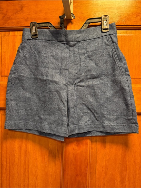 Banana Republic Pants - Banana Republic Slate Blue Linen-Blend Tailored Shorts